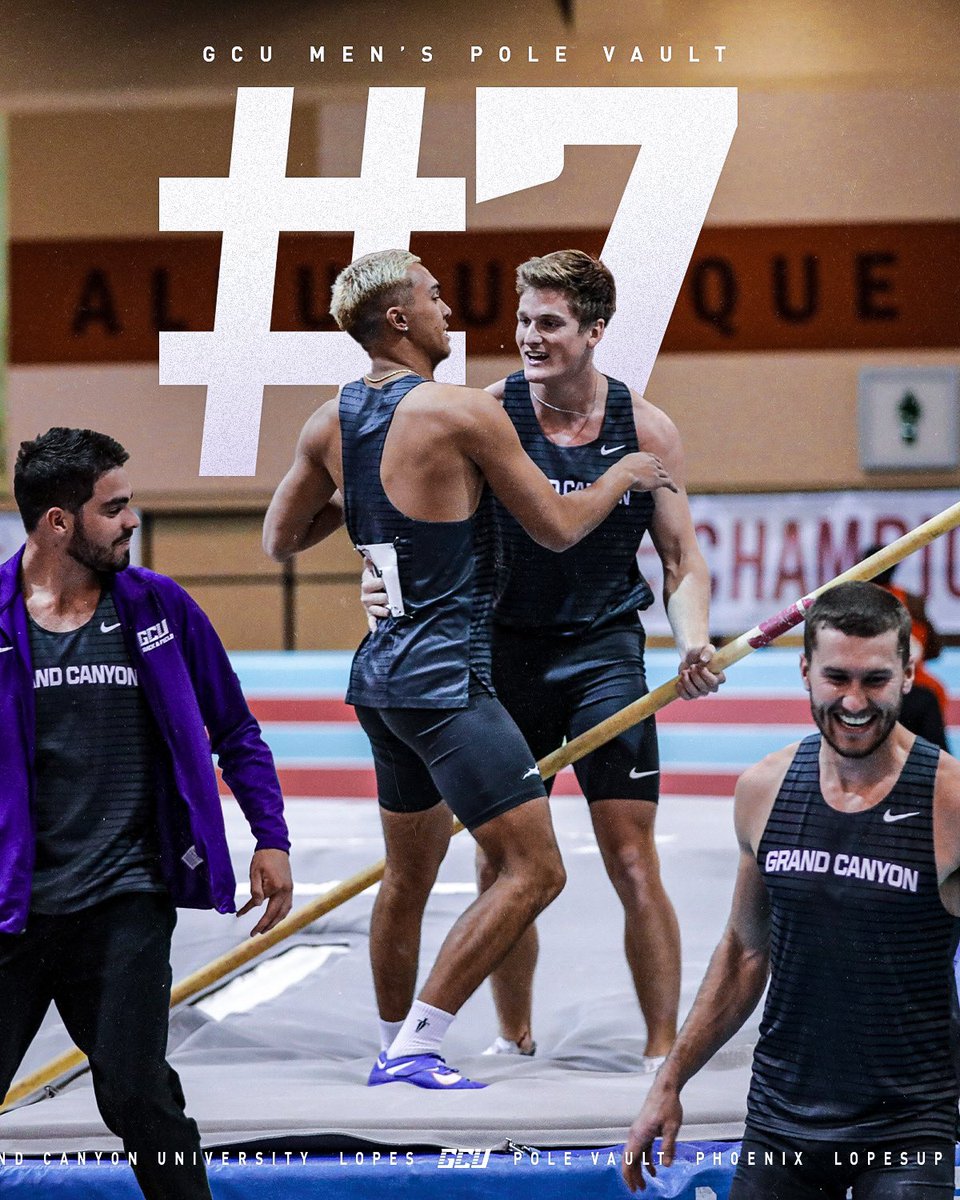 The men’s pole vault squad is currently No.7 in the country! #LopesUp