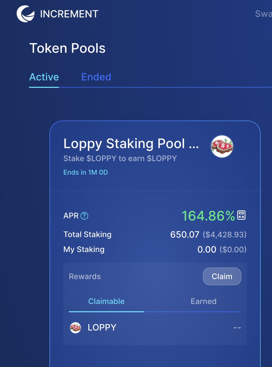 flowverse_'s tweet image. 🥩 NEW LOPPY STAKING POOL on @IncrementFi 

Current APR: +164% #onFlow