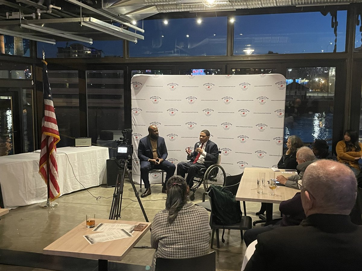 DThrockmorton_'s tweet photo. Closing out #BlackHistoryMonth in Cleveland this evening with special guest @JaRonSmith04! 

Congrats @CuyahogaGOP for a successful event this evening! 

There are 19 days left to vote early, make sure to #BankYourVote before March 19! https://t.co/YZgLDVfoP9