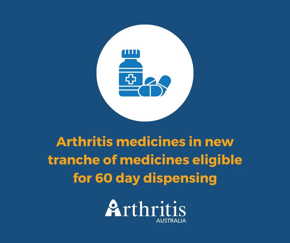 Doctors can now prescribe a 12-month script for commonly used arthritis medicines like Prednisolone, Leflunomide, and Ciclosporin, allowing a two-month supply to be dispensed at pharmacies for a reduced cost. Learn more at: 60dayscripts.com.au