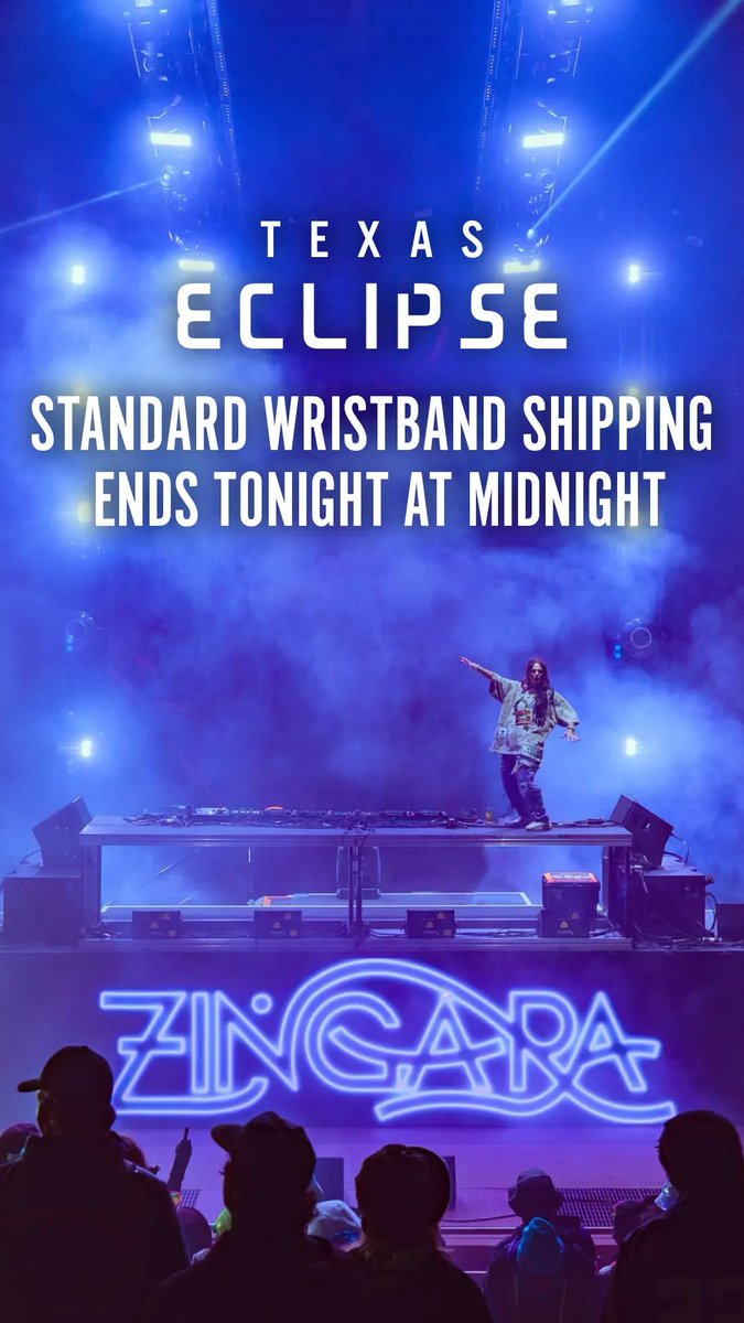 Last chance to buy @texas_eclipse tickets and have them shipped! Buy now and avoid the will call line. 

Code: FestivalCulture at checkout tk save!