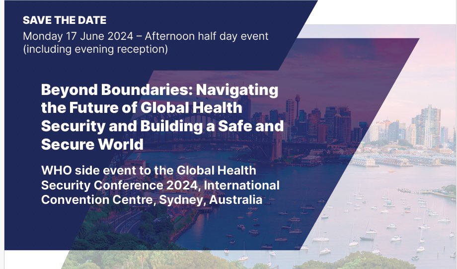 The #GHS2024 conference & @GHS_Network is proud to partner with @WHO in hosting a half-day side event on navigating the future of global health security & building a safe and secure world. To register for this side event, go to: forms.office.com/pages/response…