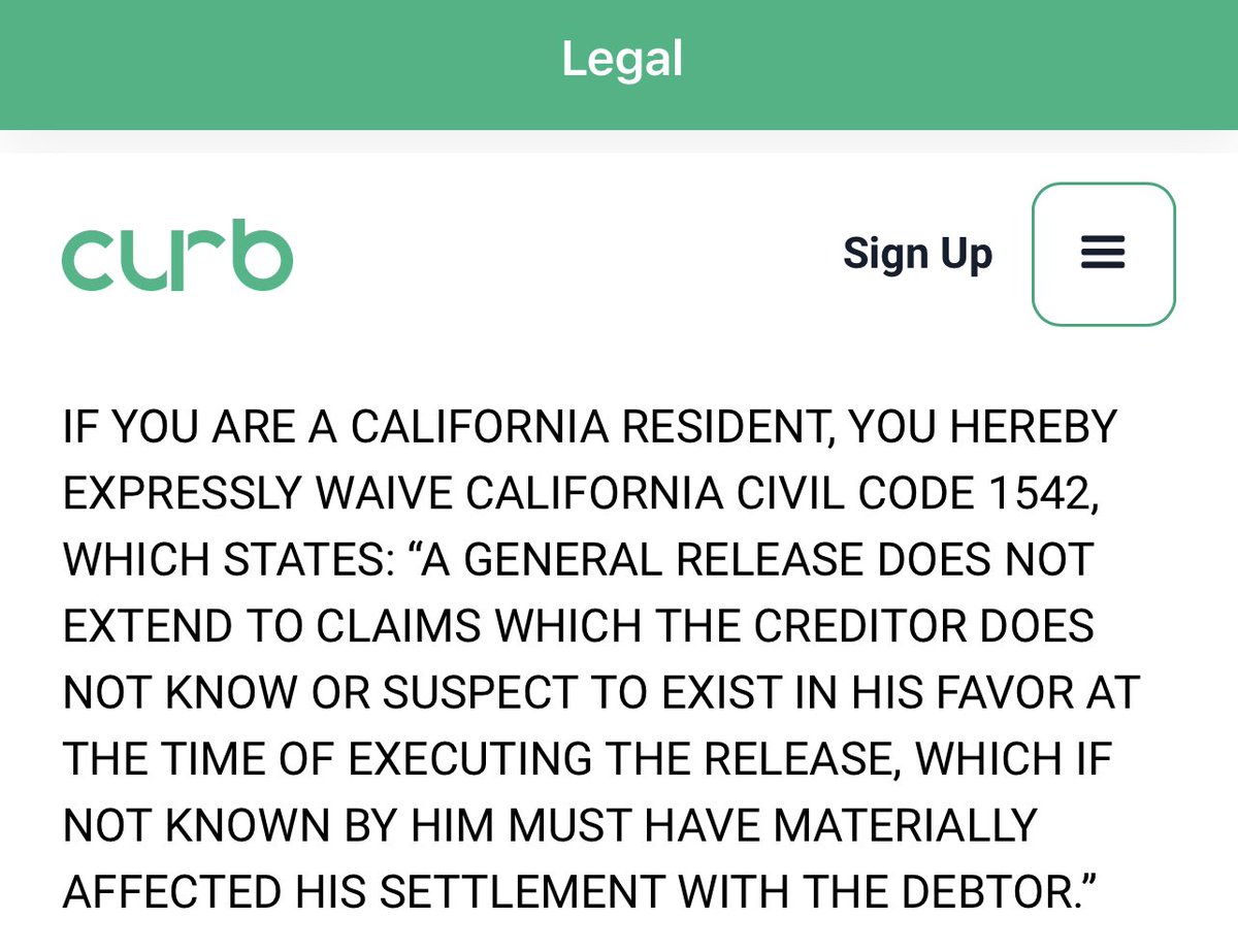 The value proposition of a mobile app should always be thought through. Hail a cab on the street and waive no rights or just use @gocurb and agree to this?