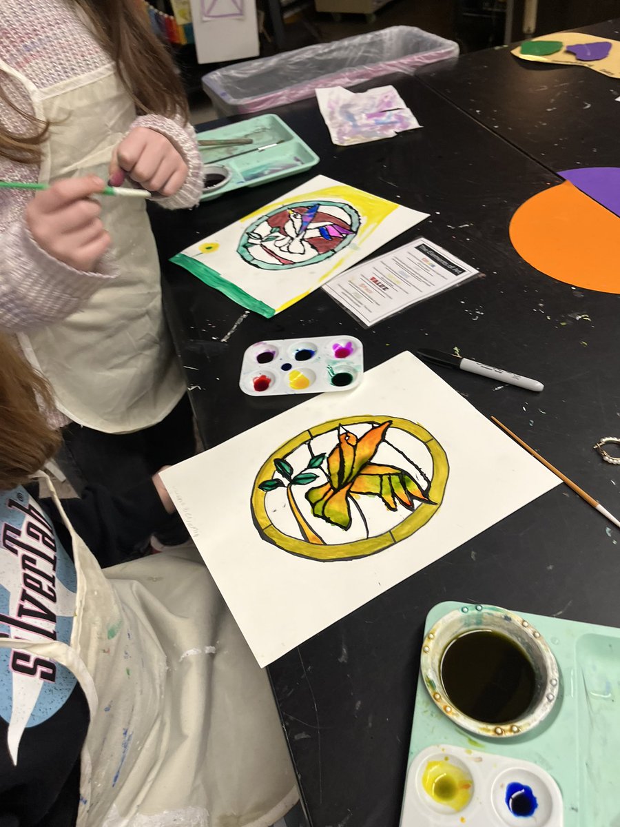 How incredible is this!!! Stained glass art CCLC After School Program. #Amazing #arttists