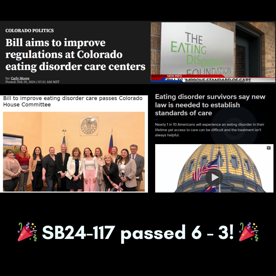 EDF in the news: We are very pleased that SB24-117 "Eating Disorder Treatment &amp; Recovery Programs" passed through Committee yesterday and is on its way to the next step of becoming Colorado Law!

kdvr.com/news/politics/…

9news.com/article/news/h…

krdo.com/news/2024/02/2…
