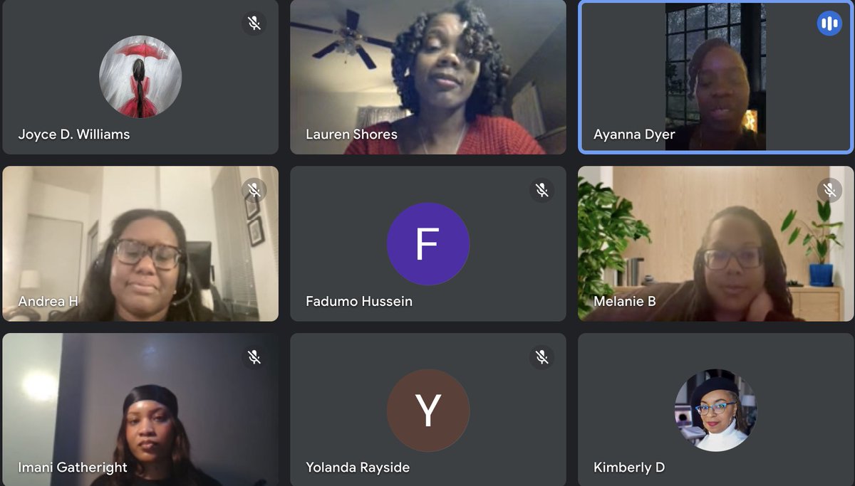 Happening now, our first networking and mentoring event of the year moderated by Data Scientist @ShoresLj and Data Scientist / Epidemiologist @ahobby9!! #BlackTIDESData #BlkNData #BlackWomenInData