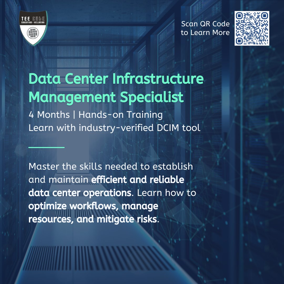 TeeCube_Edu's tweet image. Are you looking for a challenging and rewarding career with vast growth potential? Look no further than the dynamic world of data center!

#datacentertraining #datacenterskills #datacentercareer #datacentermanagement #datacenterjobs #datacenterfuture #upskilling