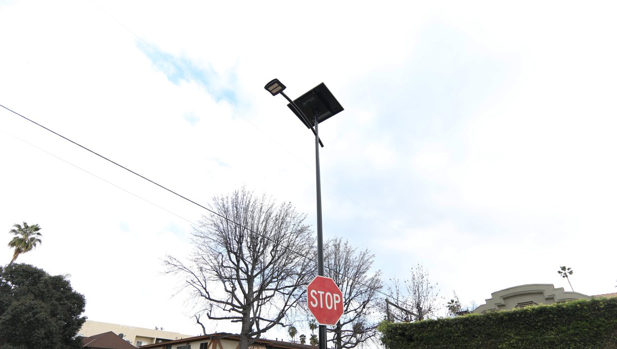 In partnership with <a href="/CD6LosAngeles/">Councilmember Imelda Padilla</a>, today we launched a Solar Lighting Pilot in Van Nuys to build on our efforts to create a safer, more resilient LA.

These new street lights are just one of many being installed across communities to locally generate and store clean energy.