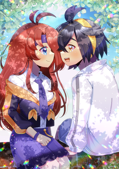 ポケモン「Vanilla()さんのOC、Hanakoさんとポケモンのスグリを描かせて頂きま」|ヒヨヨ@skeb募集中のイラスト