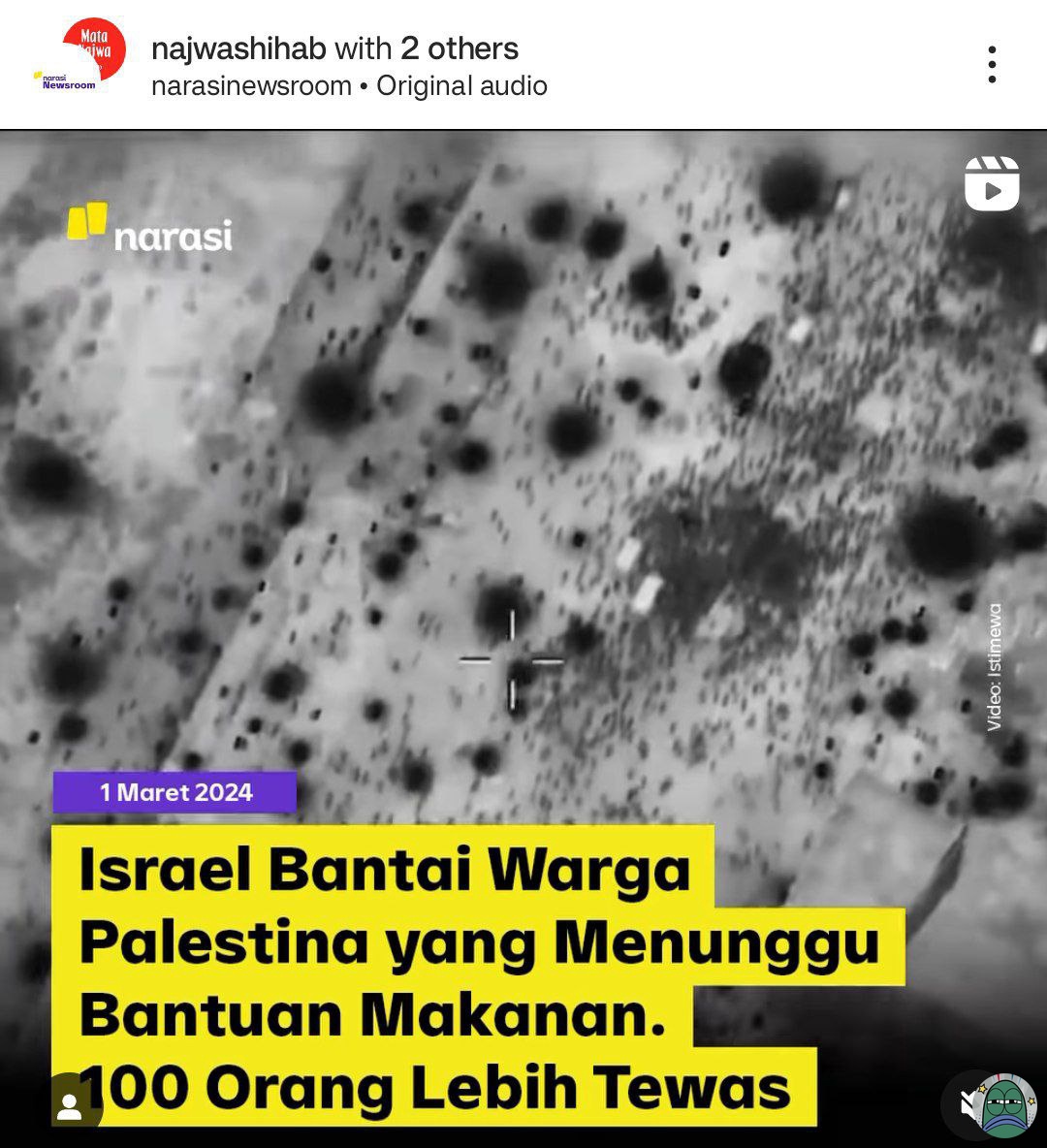 💚 Israhell ngebanta1 warga p4lestine yang lagi nunggu bantuan makanan, b1adab banget ya ampun 😭😭😭