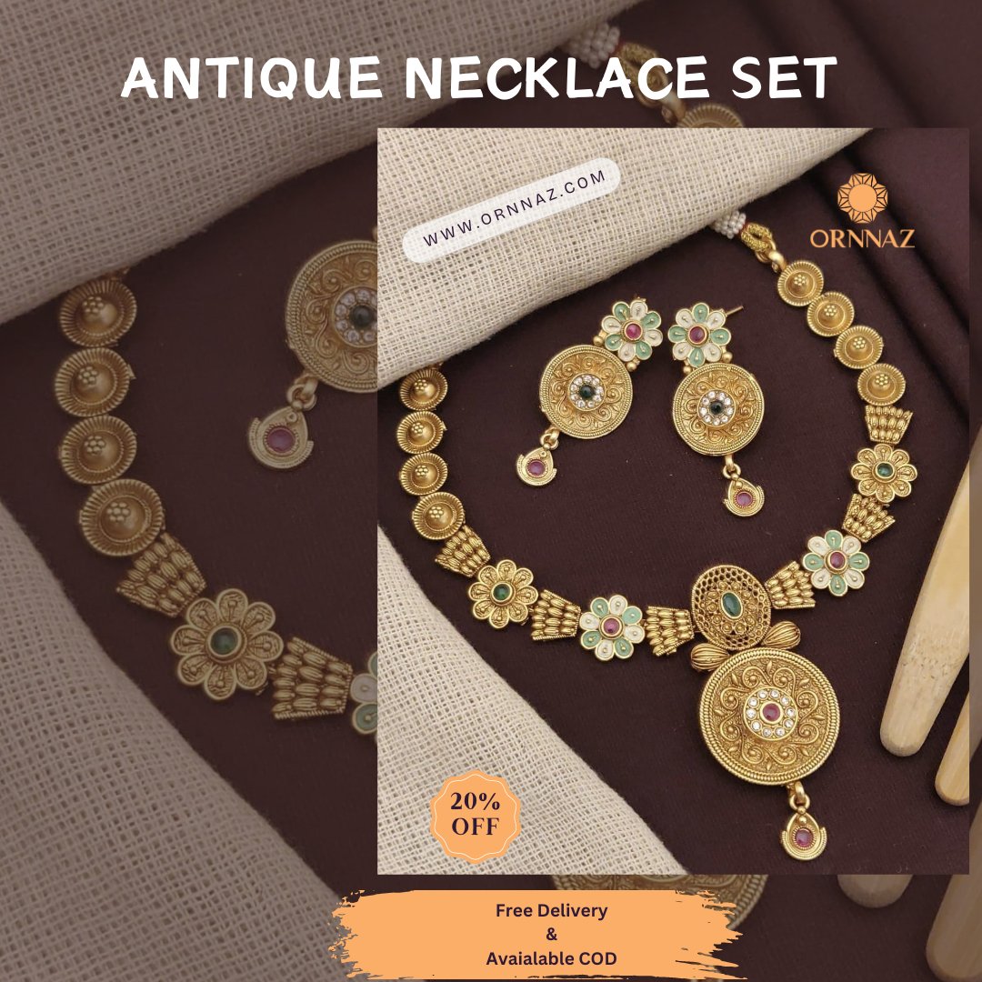 Buy the Latest Traditional Antique Necklace Set for #weddings and Get a 20% Discount at #Ornnaz.

ornnazartificialjewellery.com/antique-short-…

#ornnaz
#ornnazartificialjewellery
#artificialjewellerycollection
#latestantiquenecklace
#necklacecollection
#latestcollection
#antiquenecklace