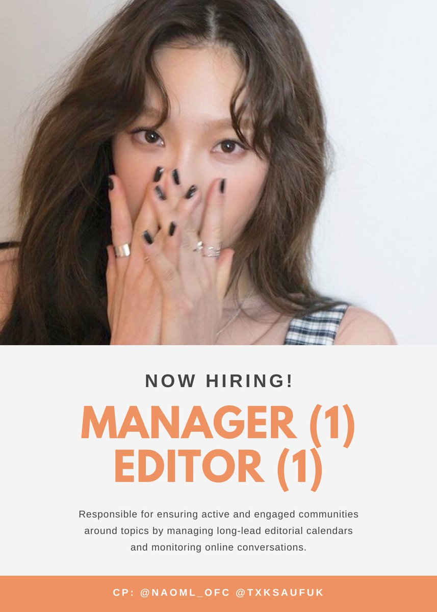 ㅤ️
ㅤ️

[HELP Repost]

Selamat siang. Kami dari tim NAOMI ingin mencari s t a f f pendukung untuk comeback NAOMI. Jika berminat bisa hubungi @NAOMl_ofc atau kontak di bio kami! Terima kasih.

ㅤ️
ㅤ️