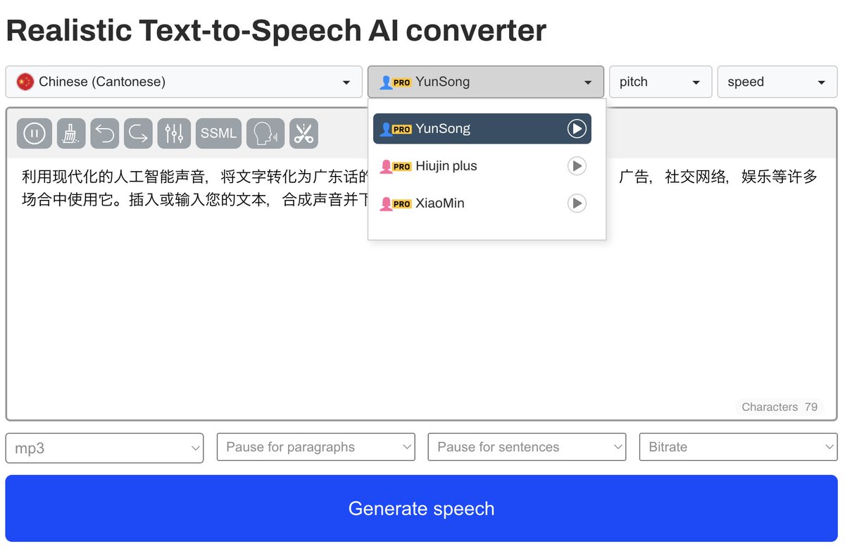 cantonese_slang's tweet photo. おっこの広東語の #TTS(TextToSpeech)のサービス良いかも?Chinese(Cantonese)とChinese(HongKong)の差は何っと思う所があるけど聞いてて自然やなっ🔗👇APIサービスもありでこれで組み込めそうやね
#SPEECHGEN
https://t.co/mdxFaCA8QH https://t.co/KlAtx03L0h