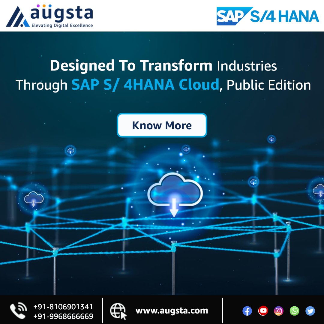 With cutting-edge technology and unparalleled expertise, augsta pave the way for organizations to thrive in the digital era.

Visit augsta.com

#augsta #augstainfosystems #sap #saps4hana #saps4hanacloud #publiccloud #sapexperts #innovation #digitaltransformation #it