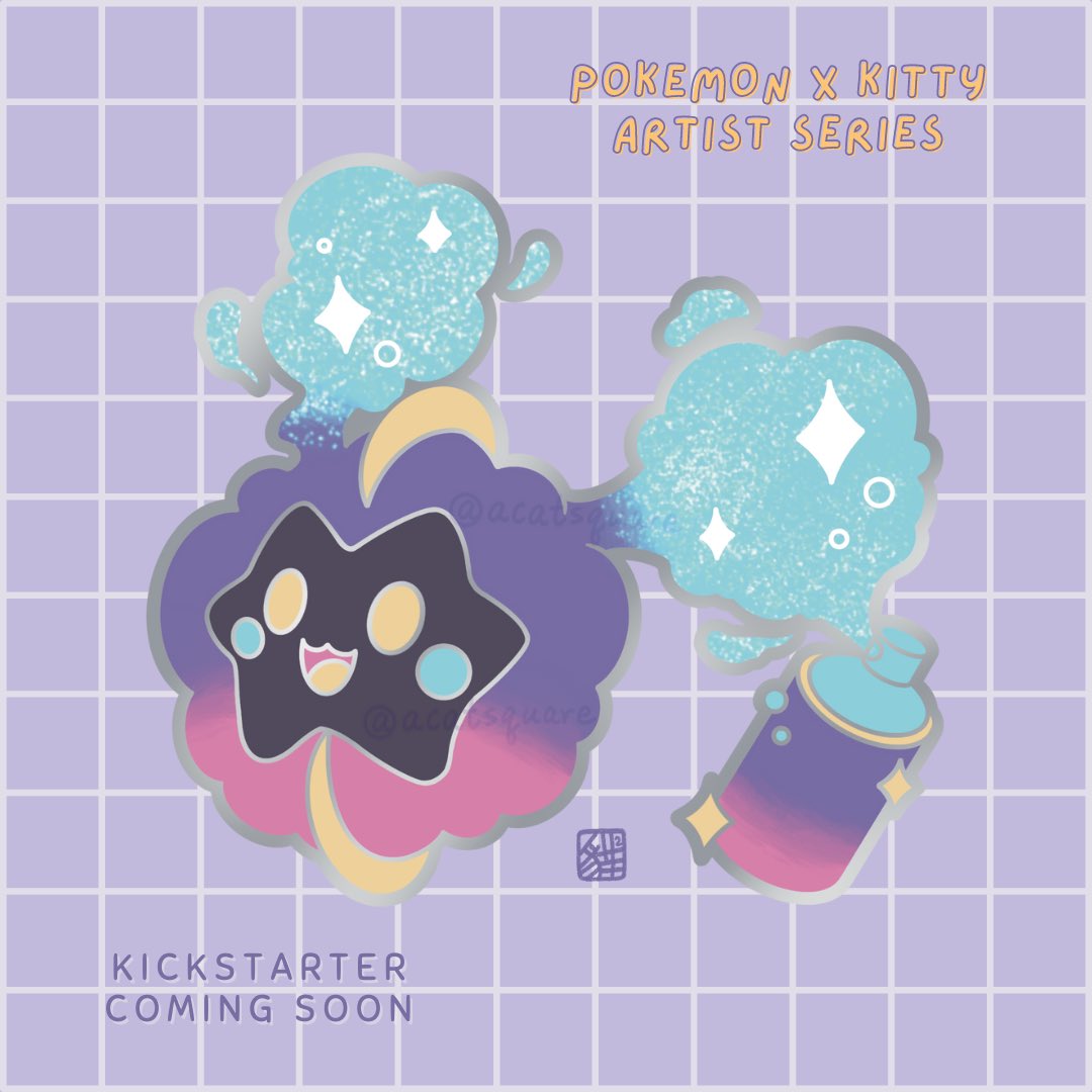 ✨✨Pokemon x Kitty Artist Series✨✨
🚨New Enamel Pin Design🚨

Mystery purple has arrived 💜💟💜

Cosmog Spray + Purple Kitty Paint