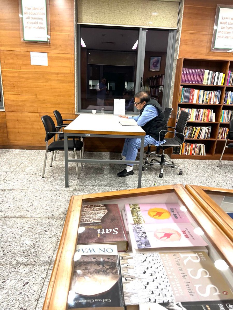 himantabiswa's tweet photo. The @BJP4India Central Office library has an excellent collection of books which gave me company till 3:00 am this morning https://t.co/kCrxBTULit
