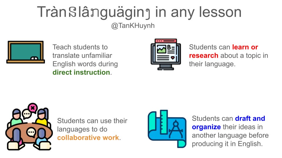 Here are 4 easy ways to integrate translanguaging in any classroom from K-12. 

middleweb.com/50346/translan…