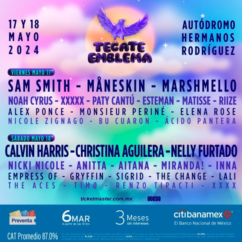 RIIZE_ID's tweet image. RIIZE masuk dalam Line Up festival musik ‘Tecate Emblema’ yang akan diselenggarakan pada hari Jumat tanggal 17 Mei 2024

#RIIZE #라이즈 @RIIZE_official