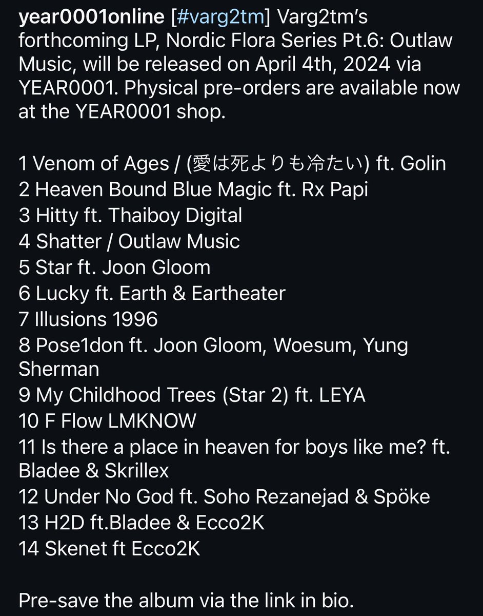 eartheater will be featured on the track “lucky” off varg2tm’s upcoming album, releasing april 4th! (ty @benjigenic for the info 🫶) also ft eartheater and earth is wild lmao