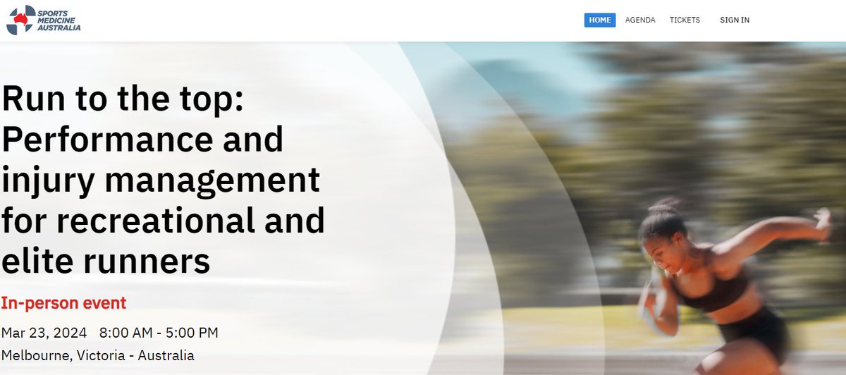 Zuzana Perraton (@drzuzi) on Twitter photo Join <a href="/SMA_News/">Sports Medicine Australia</a> at the Running Symposium in Melbourne!
📅 Mar 23, 2024 | 8 AM - 5 PM
📍 Novotel Melb on Collins
Dive into:
👟 Running Mechanics
🩺 Injury Prevention
🚀 The female runner
Speakers: <a href="/SportsChiroLuke/">Luke Nelson</a> , <a href="/LeesaHuguenin/">Leesa Huguenin</a> & more!
Register: events.sma.org.au/Runtothetop#/?… Join <a href="/SMA_News/">Sports Medicine Australia</a> at the Running Symposium in Melbourne!
📅 Mar 23, 2024 | 8 AM - 5 PM
📍 Novotel Melb on Collins
Dive into:
👟 Running Mechanics
🩺 Injury Prevention
🚀 The female runner
Speakers: <a href="/SportsChiroLuke/">Luke Nelson</a> , <a href="/LeesaHuguenin/">Leesa Huguenin</a> & more!
Register: events.sma.org.au/Runtothetop#/?…