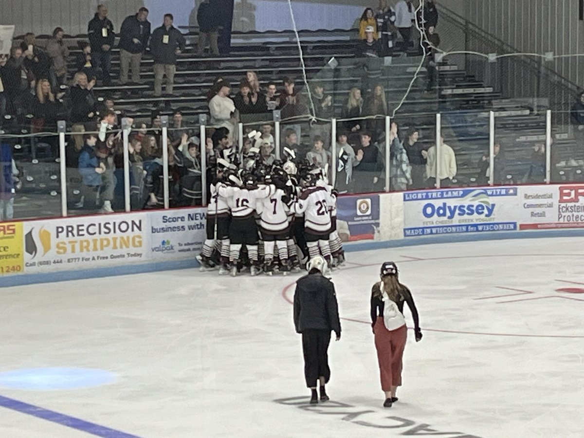 Final:  CW Storm 4 Cap City Cougars 1. 2 goals for Tristan Wicklund, goals for Ava Rose &amp; Gabi Heuser for the Storm.  Claire Calmes 9 saves.  Storm advance to state championship game on Saturday, 1:35 pm airtime on Bull Falls Radio 98.9/1230.  #wiaahockey