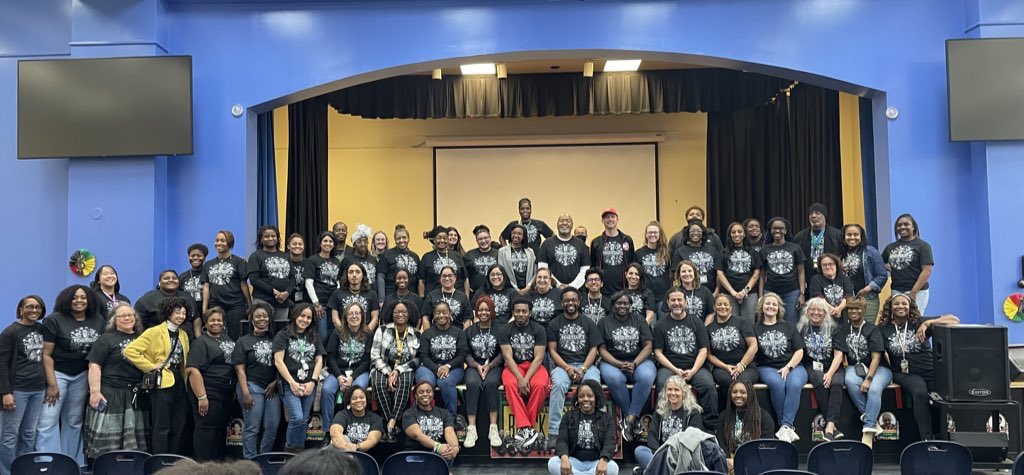 Today we represented BHM by wearing our theme, Black Renaissance: A Tribute to 100 Years of Black Excellence. Video footage from our program coming soon. Thank you @MsK_Jackson3 for the design of the shirts!!! You took the vision and made it come to life @DrTamaraCandis