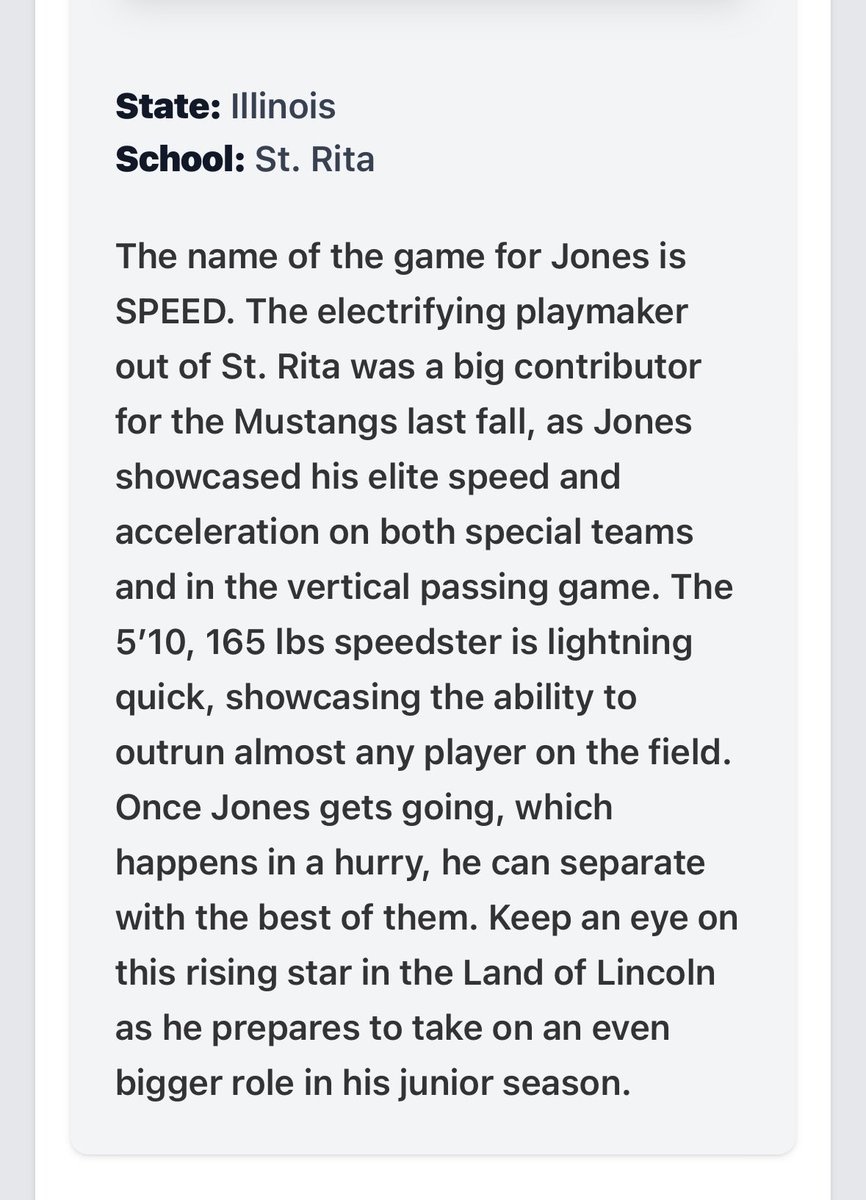 Thanks for the write up, getting ready for next year! @PrepRedzoneIL @HSFBscout @EDGYTIM @OJW_Scouting @StRitaFootball @CoachMHopkins