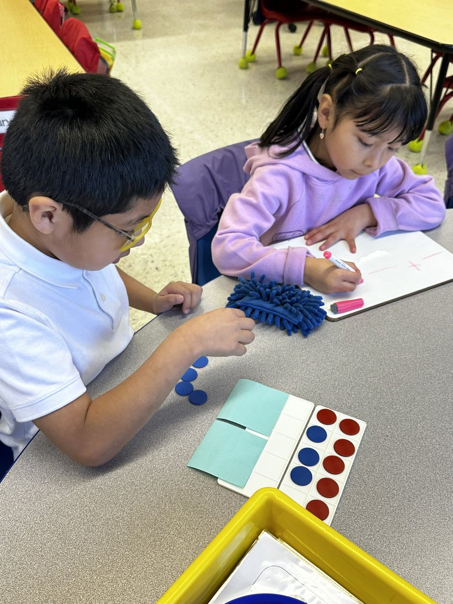 Erika_Goldman's tweet image. It was an exciting math day for these kindergarteners as they transformed into mathematicians during center time. They realized teen numbers are like a full ten frame “and then some”. Way to go! 👏🏻 @CherylCuddihy @thartman05 @rbpsEAGLES #RBBisBIA