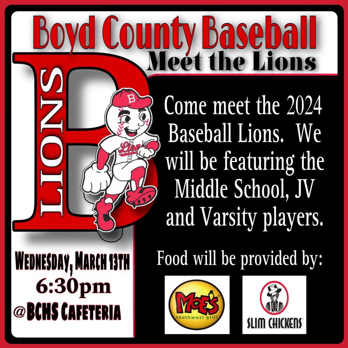 BoydCoBaseball's tweet photo. Meet The Lions:  See your favorite player or coach for tickets!  #CountyBoys https://t.co/omcekaPIYO