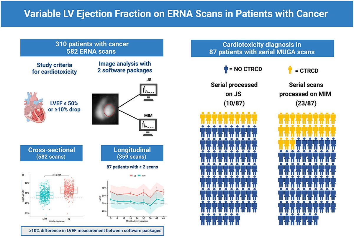 LVEF calculations using 2 distinct software in ERNA studies exhibited ≥10% variation. @GiselleSA_MDPhD @alfonsowallermd @Rutgers_NJMS @UnivHospNewark. Implications in #cardioonc discussed in editorial by @JAAlvarezMD & @sanjaydivakaran. Read on👉bit.ly/49yOgfw #CVNuc