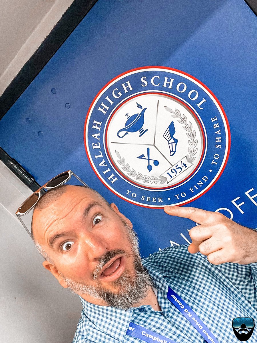 Just horsin’ around at Hialeah High School, where the #Thoroughbreds roam free and my Dad’s tales of glory still echo in the halls! 😂 @HialeahSenior @MDCPS