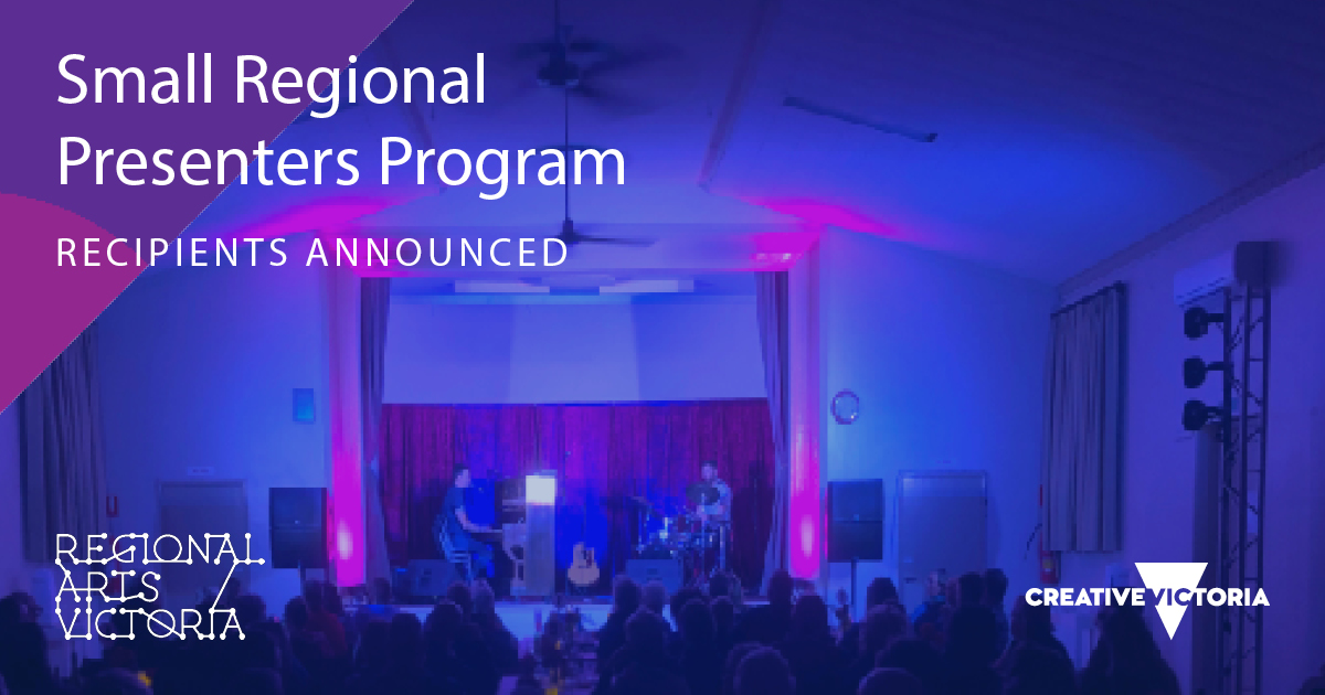 JUST ANNOUNCED: Small Regional Presenters recipients Congratulations to the community groups and not-for-profit organisations who will now be supported to bring creative performances throughout Victoria. creative.vic.gov.au/news/2025/taki…