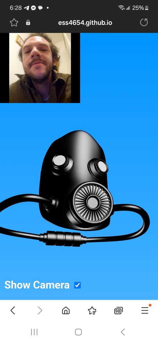 DrakeBatesMrD66's tweet image. ess4654.github.io/Three-Mask/
Check out what I made 👨💻
3D rendering in a web browser. Works on mobile and facial tracking included. The mask tracks your head movement to look in the direction you are.
#CodingIsAwesome