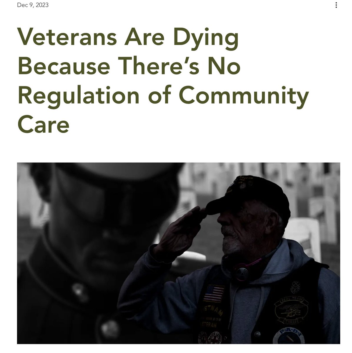 An article recently published in JAMA reported that Veterans have a higher likelihood of dying if they choose care in the community rather than at the VA. This article summarizes its findings, emphasizing the lack of oversight outside the VA, influence of politicians, and more.