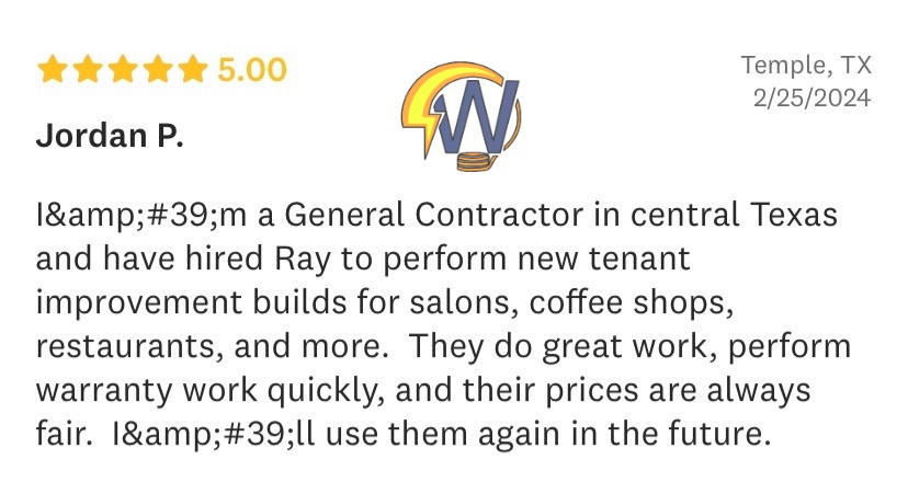 We appreciate the time our customers take to leave us a review. #WiseElectricalSolutions #GreatCustomers #LicensedandInsured #ProfessionalandAffordable