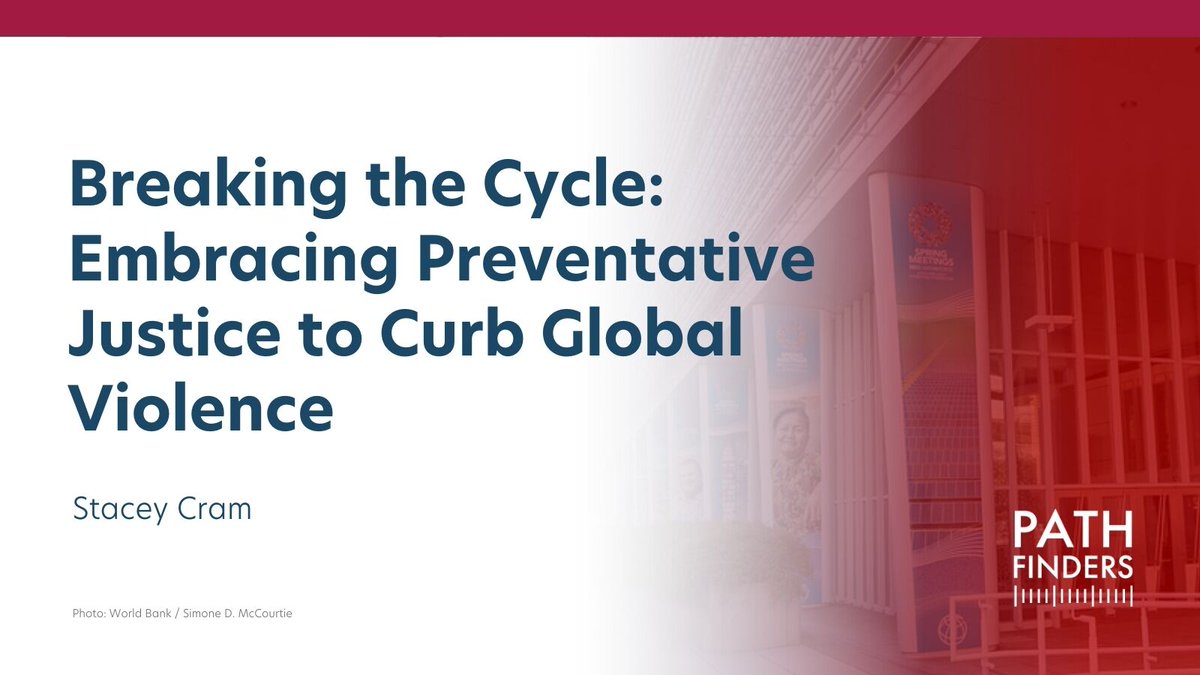 🌍 New op-ed by <a href="/staceysc56/">Stacey Cram</a> on "Embracing Preventative Justice to Curb Global Violence"

🙇 Learn how community-centered approaches and early intervention can disrupt violence cycles and build trust 👇

READ ▶️ sdg16.plus/resources/brea…

#FragilityForum #PeopleCenteredJustice