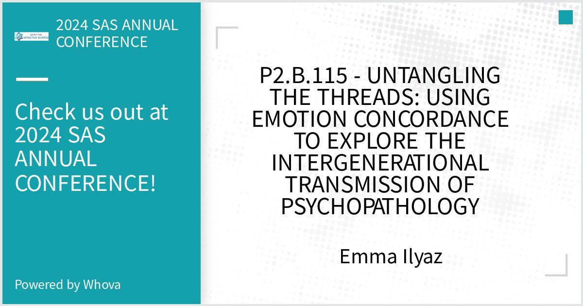 Come check out my poster during poster session two on Saturday, March  2nd from 3:05-4:30pm! ⁦<a href="/affectScience/">Society for Affective Science</a>⁩ #AffectScience2024