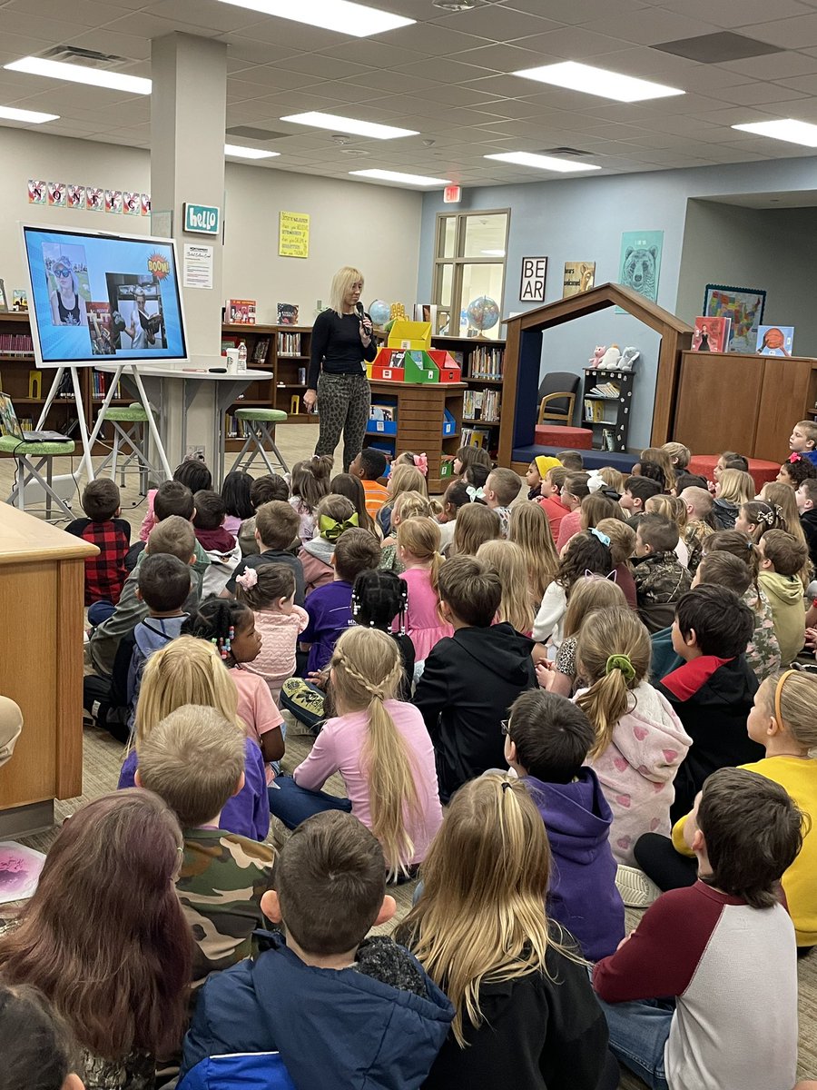 Today was a literary adventure at our school with Tx author PJ Hoover! From kinder to 5th graders, our bears were captivated by her tales of quests, video games, and kung fu. PJ shared her journey into writing &amp; the magic of books, inspiring the next generation of authors.