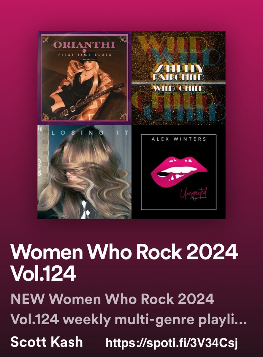 NEW #WomenWhoRock playlist with new releases by
<a href="/LynMusician/">Lyn Rajah Musician</a>
<a href="/ChloeyOfficial/">Chloey Rose</a>
<a href="/lobsterbombband/">LOBSTERBOMB</a>
<a href="/SkylarNevaeh01/">Skylar Nevaeh</a>
<a href="/FrankiLoveMusic/">Franki Love</a>
<a href="/ChloeTemtchine/">Chloe Temtchine</a>
<a href="/whoiswilliams/">whoiswilliams</a>
+MORE

#Spotify
spoti.fi/3V34Csj

#NewMusic2024 #MultiGenre @rt_tsb