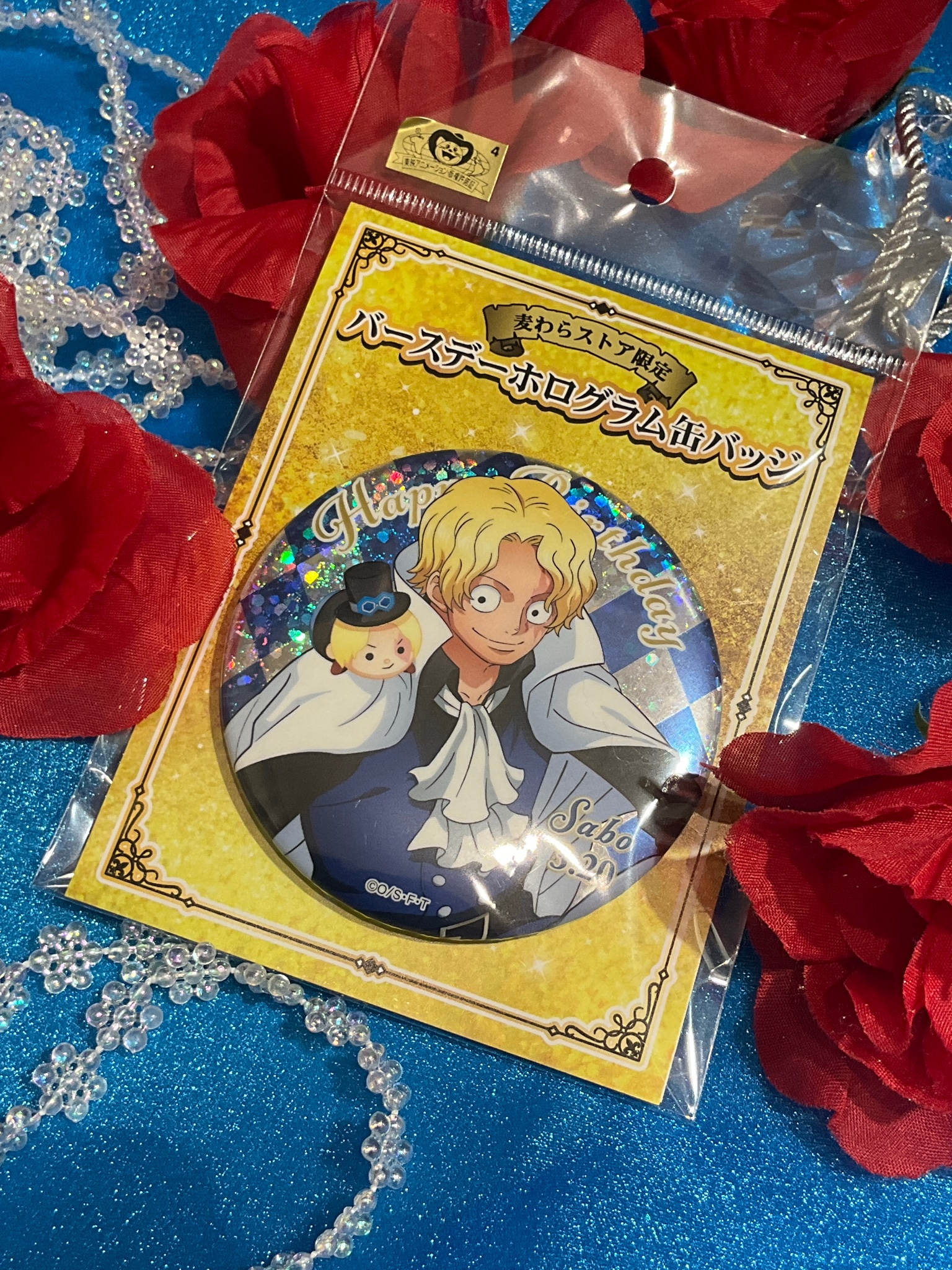 ONEPIECE 麦スト サンジ バースデーホログラム缶バッジ ワンピース