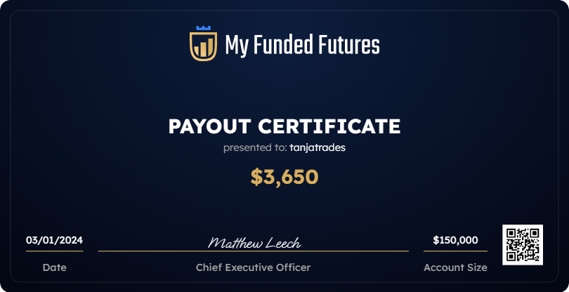 It hasn't been an easy month at all but I've secured 2 more payouts of $8400 for a total of about $11k in payouts from @MyFundedFutures this month Shoutout to @I_Am_The_ICT for teaching your concepts for free #Classof2022 and shoutout to my community for confirming I should set