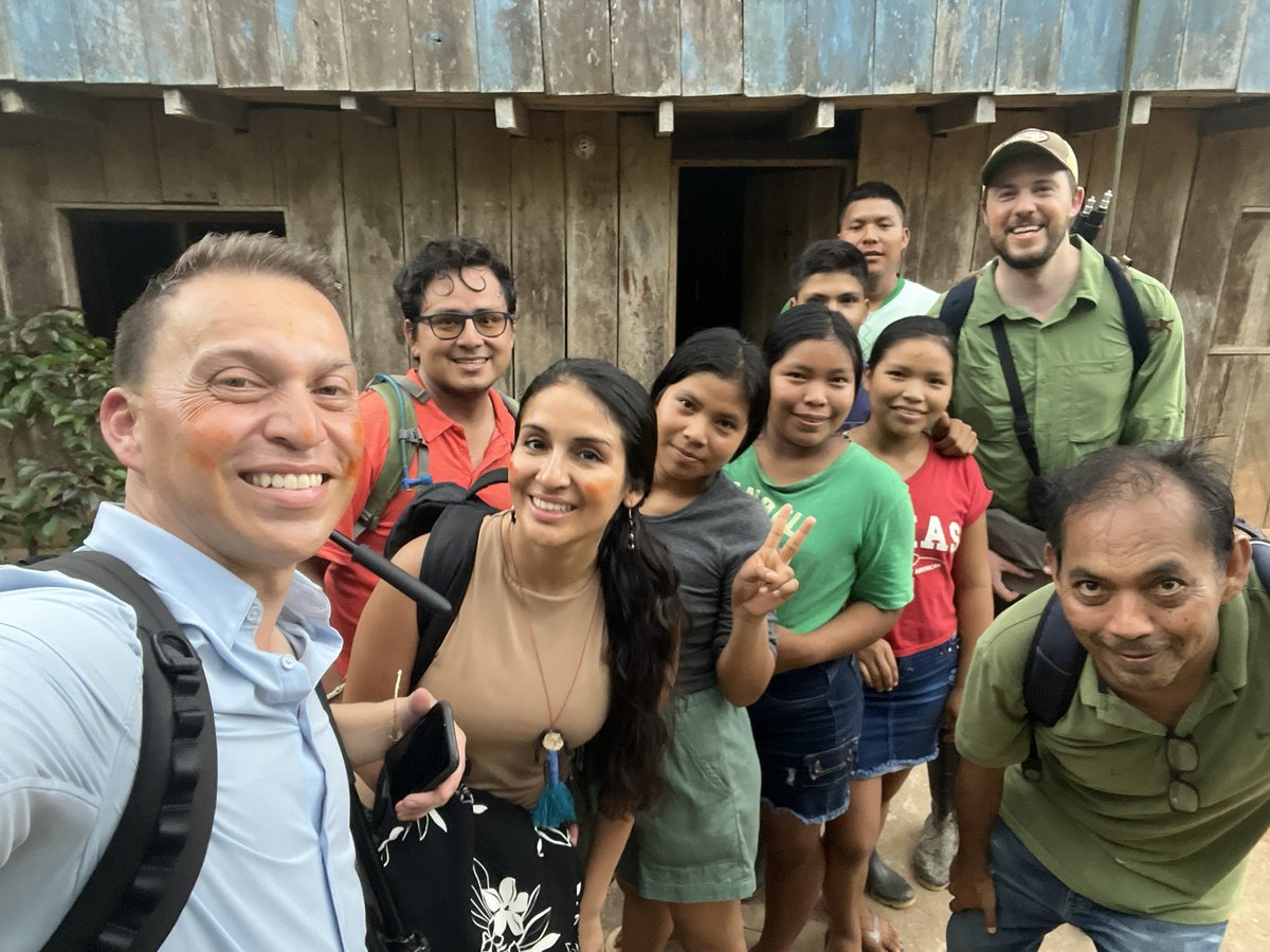 We’re shooting a story in Peru for @cbssaturday and part of our welcome from the Kukama community included face paint made from achiote. A warm welcome to the Amazon, indeed.