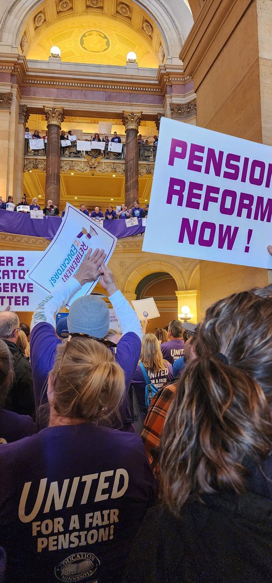 Democrats spent through a record surplus, raised taxes by 10 billion dollars, and are constructing a 730 million dollar palace for politicians. Yet, when hard-working teachers need pension reform, now there's no money... #mnleg #PensionsOverPalaces