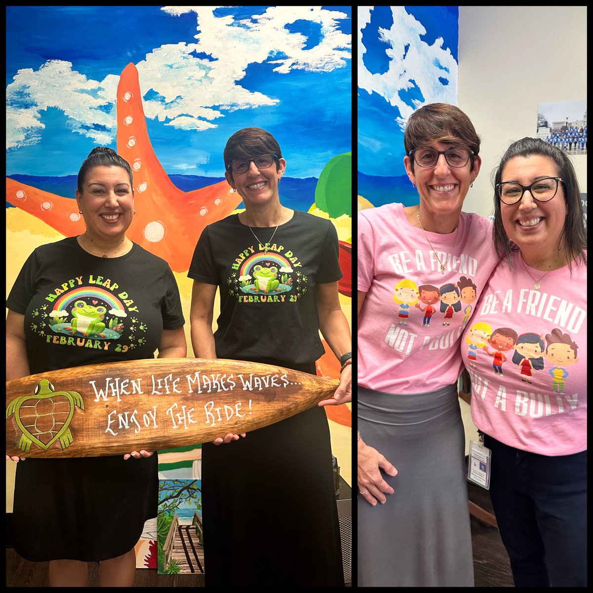 Monica Anthony (@ap_mrs_anthony) on Twitter photo This dynamic duo celebrated Pink Shirt Day in support of anti-bullying and celebrated Leap Day with matching shirts! Beyond proud and grateful to work alongside the best of the best <a href="/DPallaria/">Dana Pallaria</a> 😁
Ps. End of the day vs beginning of the day picture makes a huge difference 😆 This dynamic duo celebrated Pink Shirt Day in support of anti-bullying and celebrated Leap Day with matching shirts! Beyond proud and grateful to work alongside the best of the best <a href="/DPallaria/">Dana Pallaria</a> 😁
Ps. End of the day vs beginning of the day picture makes a huge difference 😆