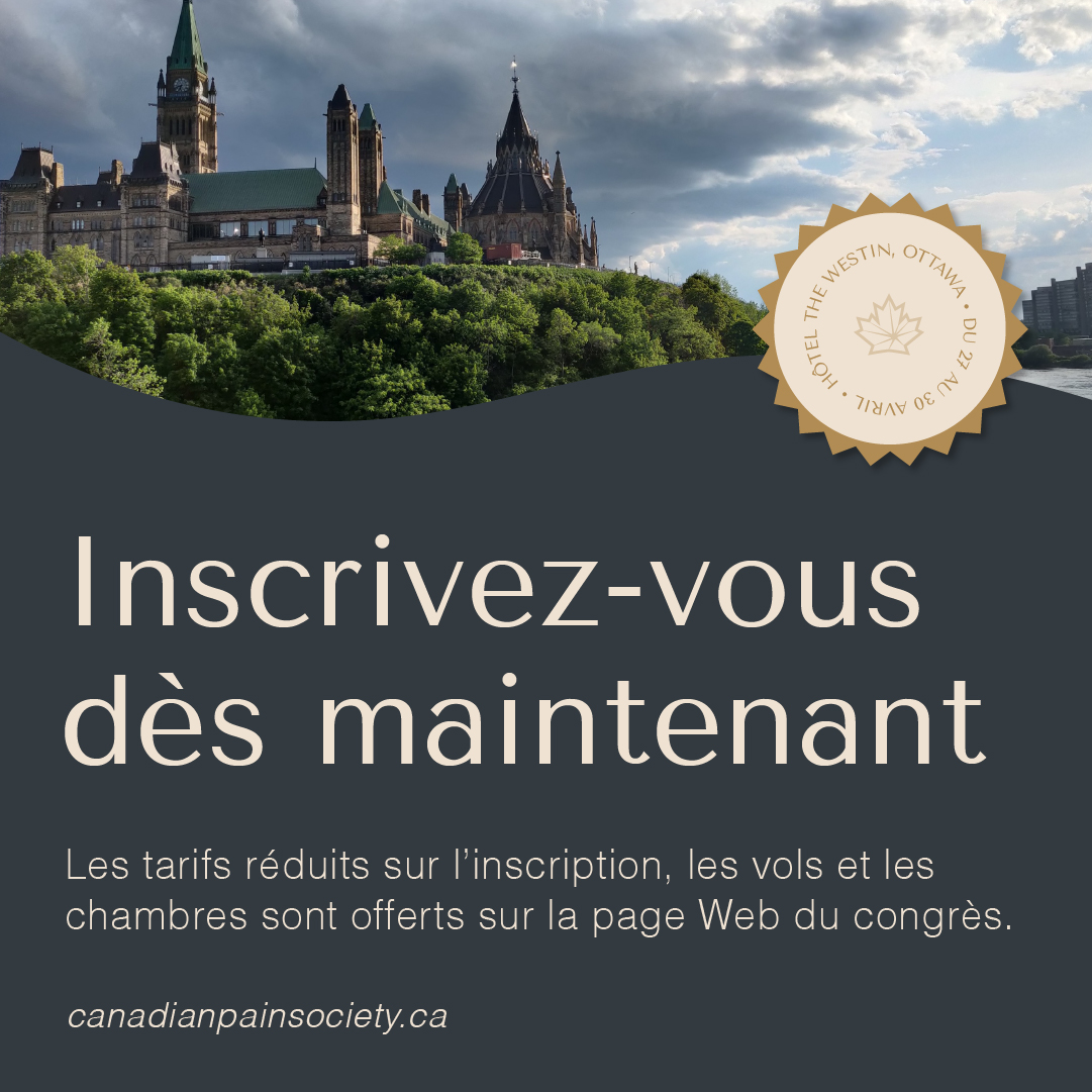 Ensemble à l’hôtel Westin, Ottawa pour la réunion scientifique annuelle 2024.

⨠  canadianpainsociety.ca/fr/annualmeeti…

⭐ Profitez des tarifs réduits sur les chambres jusqu'au 27 mars 2024.

#douleurchronique #DouleurCanada24