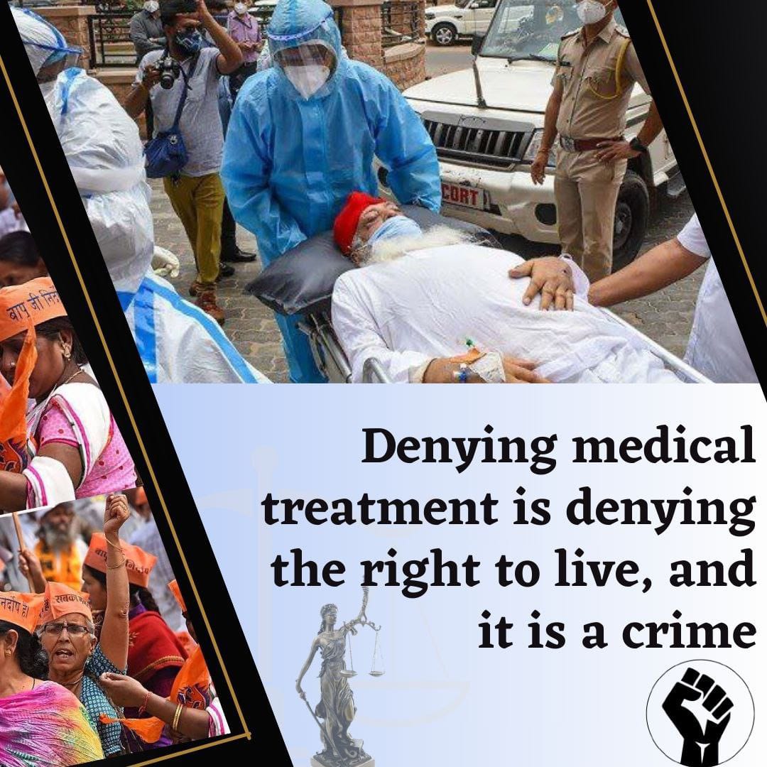 If once it is understood that the allopathy way of treatment is not aiding Sant Shri Asharamji Bapu's health, what's holding the judiciary back from allowing Him Ayurvedic treatment which He has been requesting since a long time.

Why is it so hard to allow Him, His Right To
