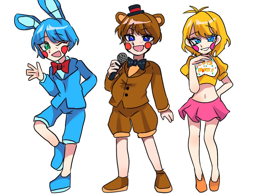 再掲　擬人化〜！！

#fnaffanart #FNAF