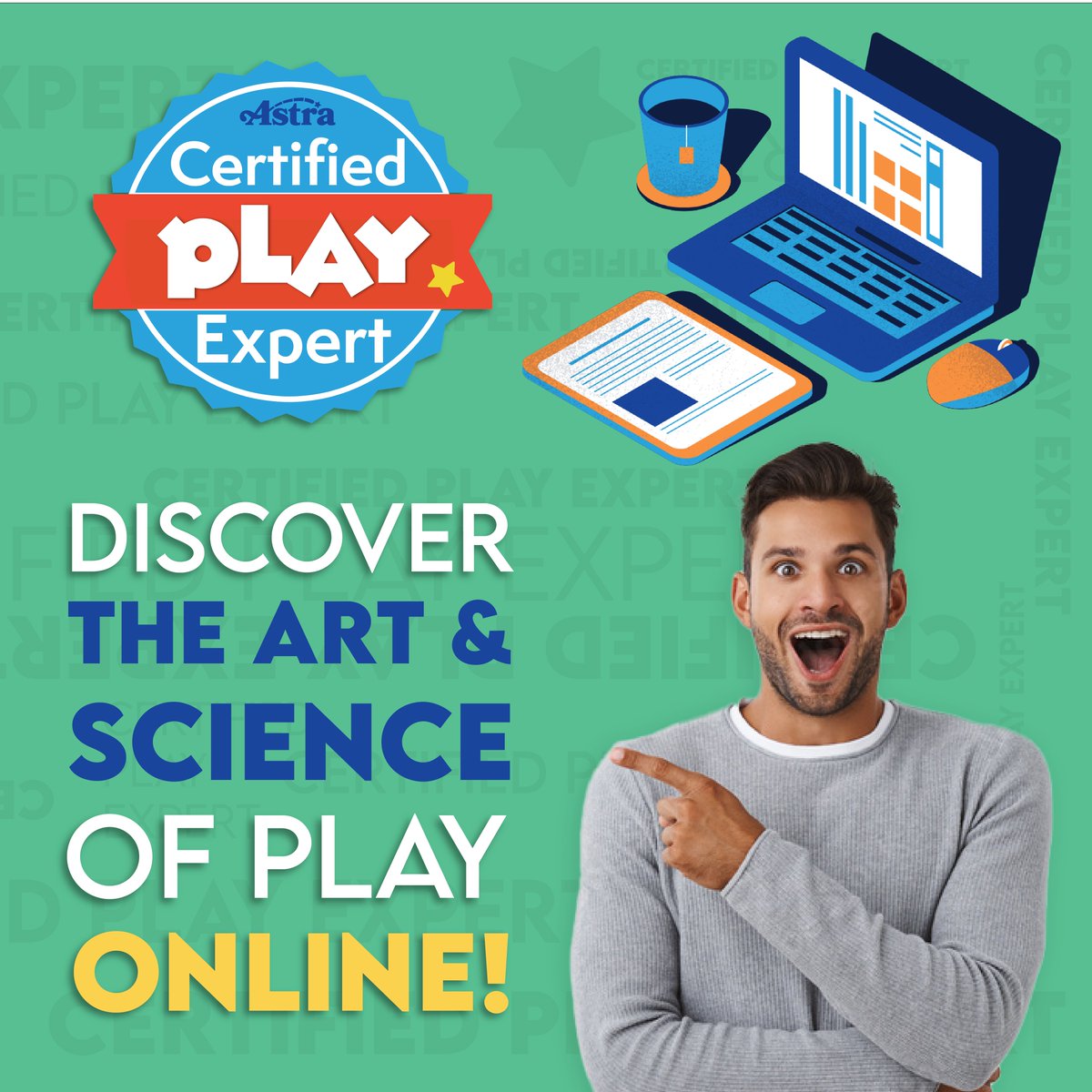 💪 The CERTIFIED PLAY EXPERT workshop is NOW AVAILABLE ONLINE! 📋

📝 Deepen your knowledge of child development and the importance of play – through ALL ages! #certifiedplayexpert #astratoy 

Register today! --&gt; bit.ly/3TjDVP0