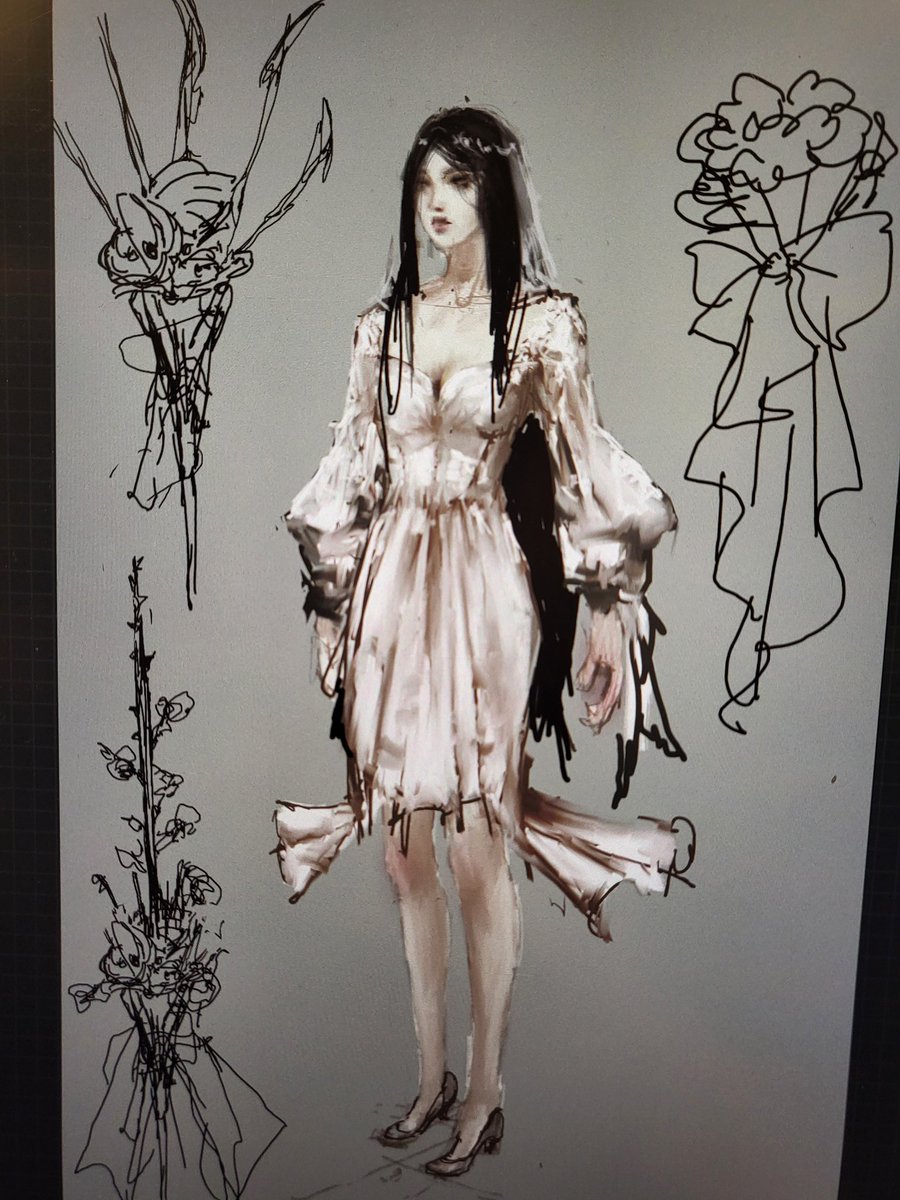 Doodling here at ECCC, Finally got my character down for a darksouls'esq artbook I'm working on called The Bride