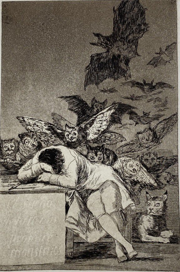 1. Goya's self-portrait 2. He doesn't even know her 3. It goes back to his grandfather 4. When reason sleeps it produces demons